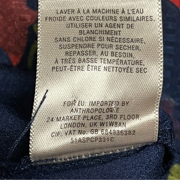 Anthropologie Elevenses | Navy Fire Lily Sheer Wide Leg Pull On Pants, Medium - Picture 11 of 11